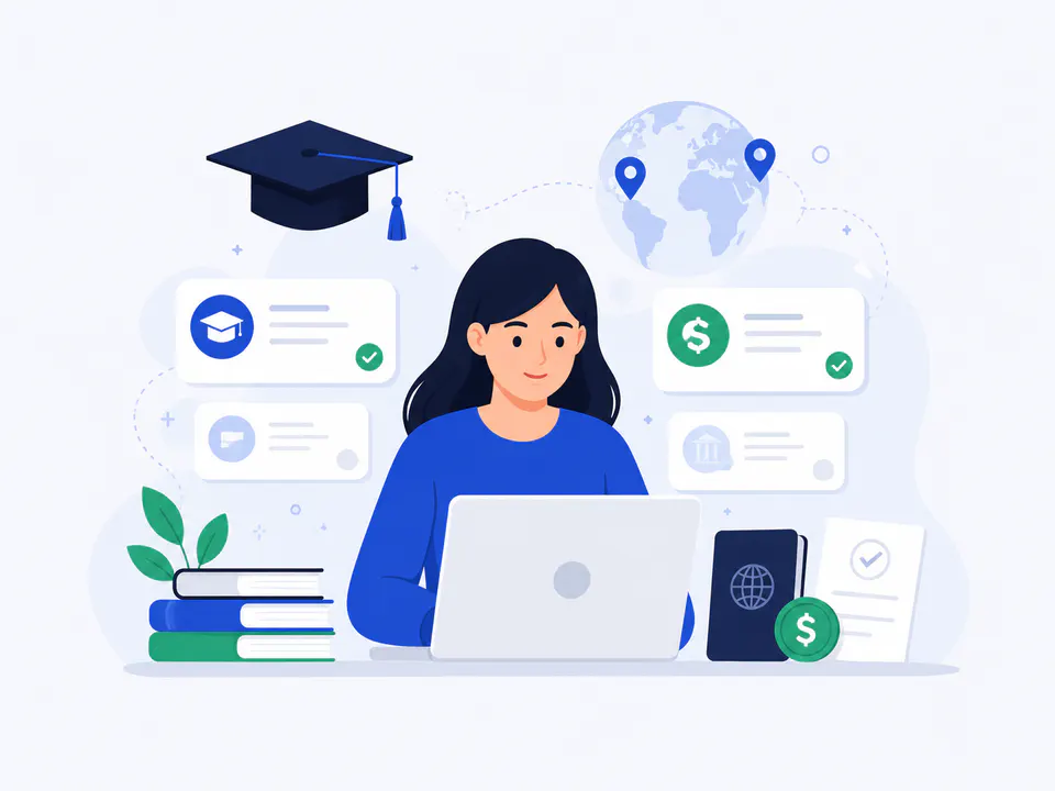 Student reviewing personalized scholarship recommendations